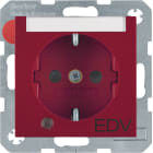 HAGER BOCCHIOTTI - P.SCHUKO + LED CTR.E "EDV" S1/B3/B7 ROSS
