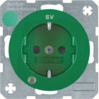 HAGER BOCCHIOTTI - P.SCHUKO + LED CTR. E "SV" R1/R3 VERDE
