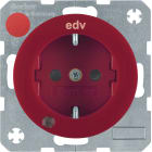 HAGER BOCCHIOTTI - P.SCHUKO + LED CTR. E "EDV" R1/R3 ROSSO