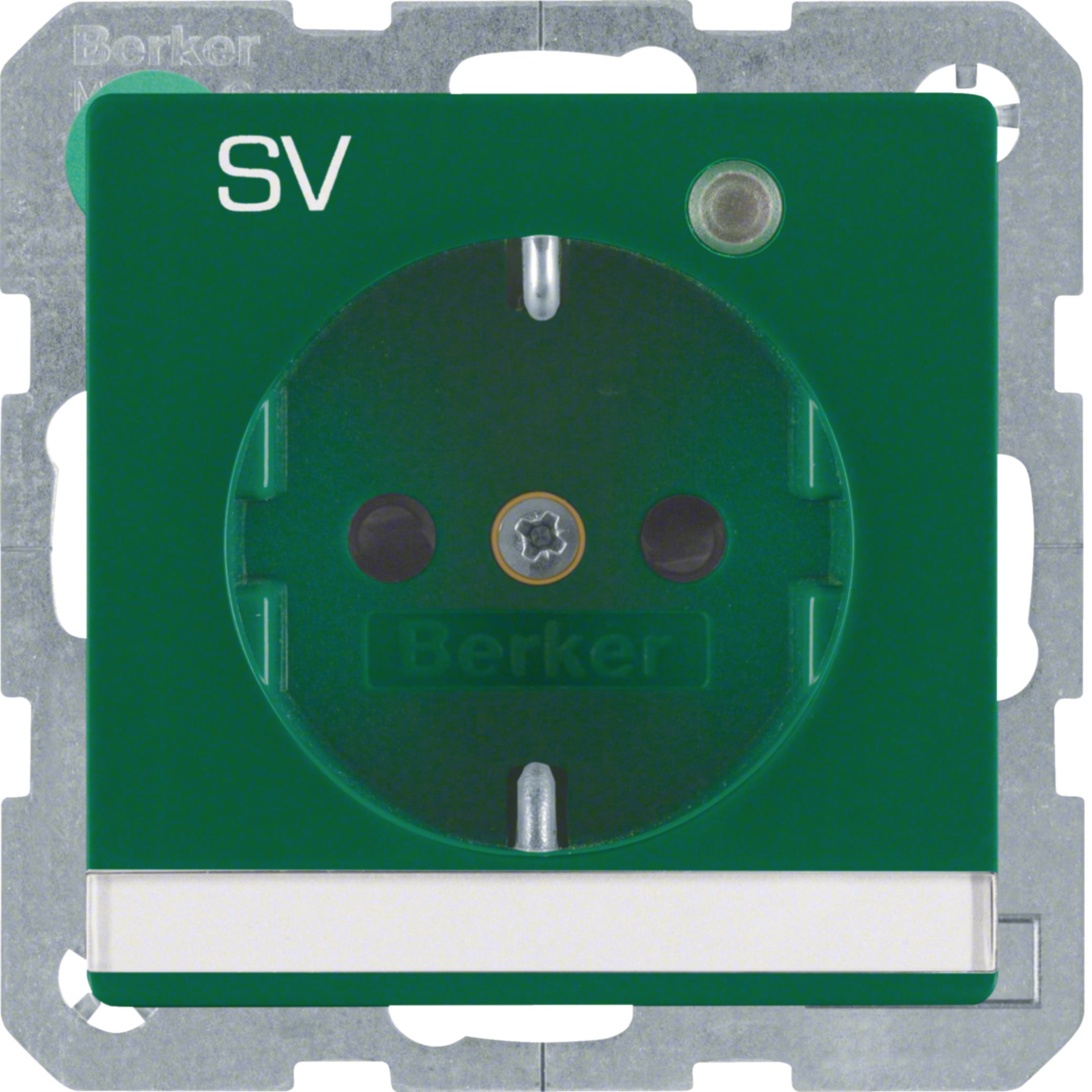 HAGER BOCCHIOTTI - P.SCHUKO + LED CTR.E "SV" Q1/Q3 VERDE O