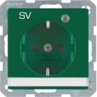 HAGER BOCCHIOTTI - P.SCHUKO + LED CTR.E "SV" Q1/Q3 VERDE O