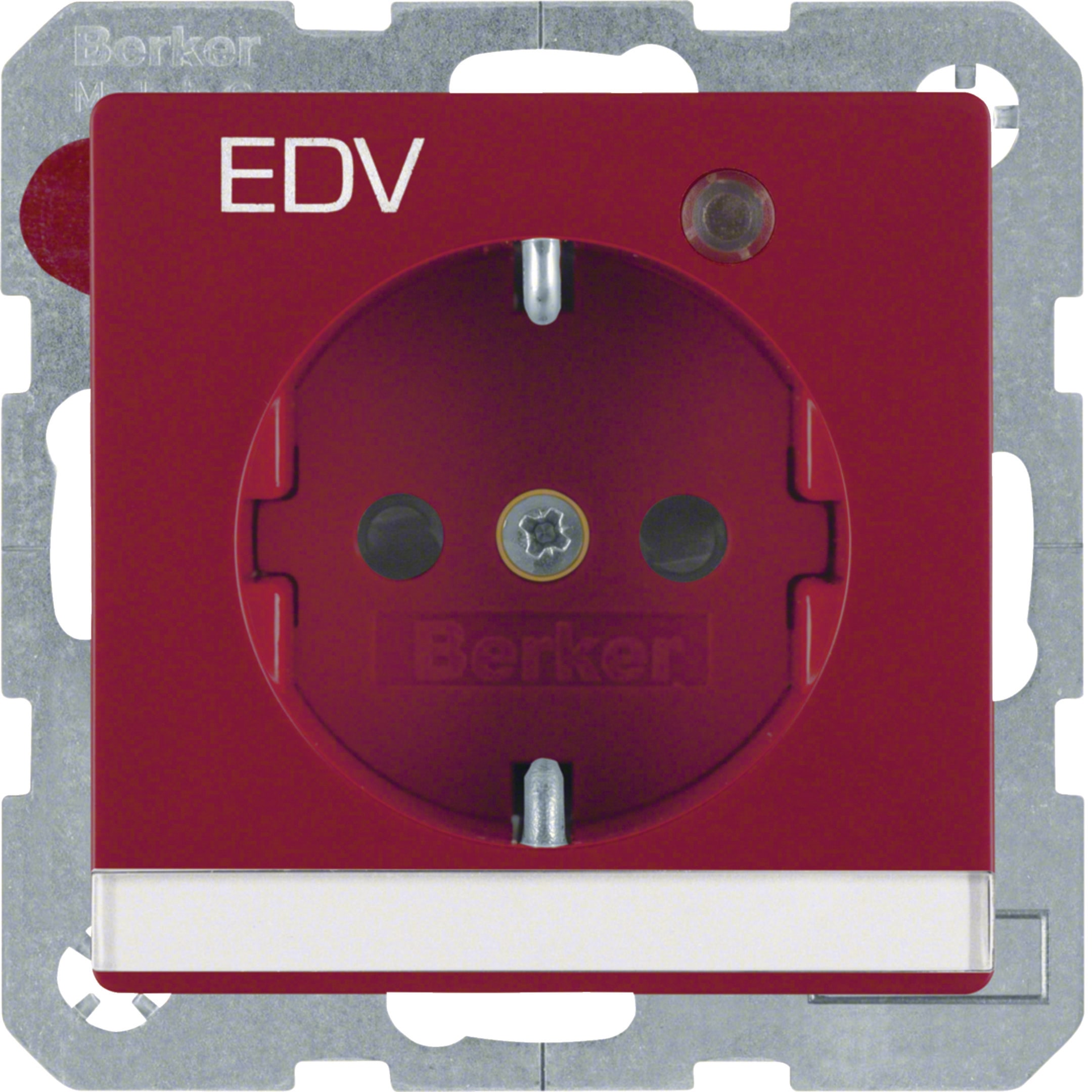 HAGER BOCCHIOTTI - P.SCHUKO + LED CTR.E "EDV" Q1/Q3 ROSSO O