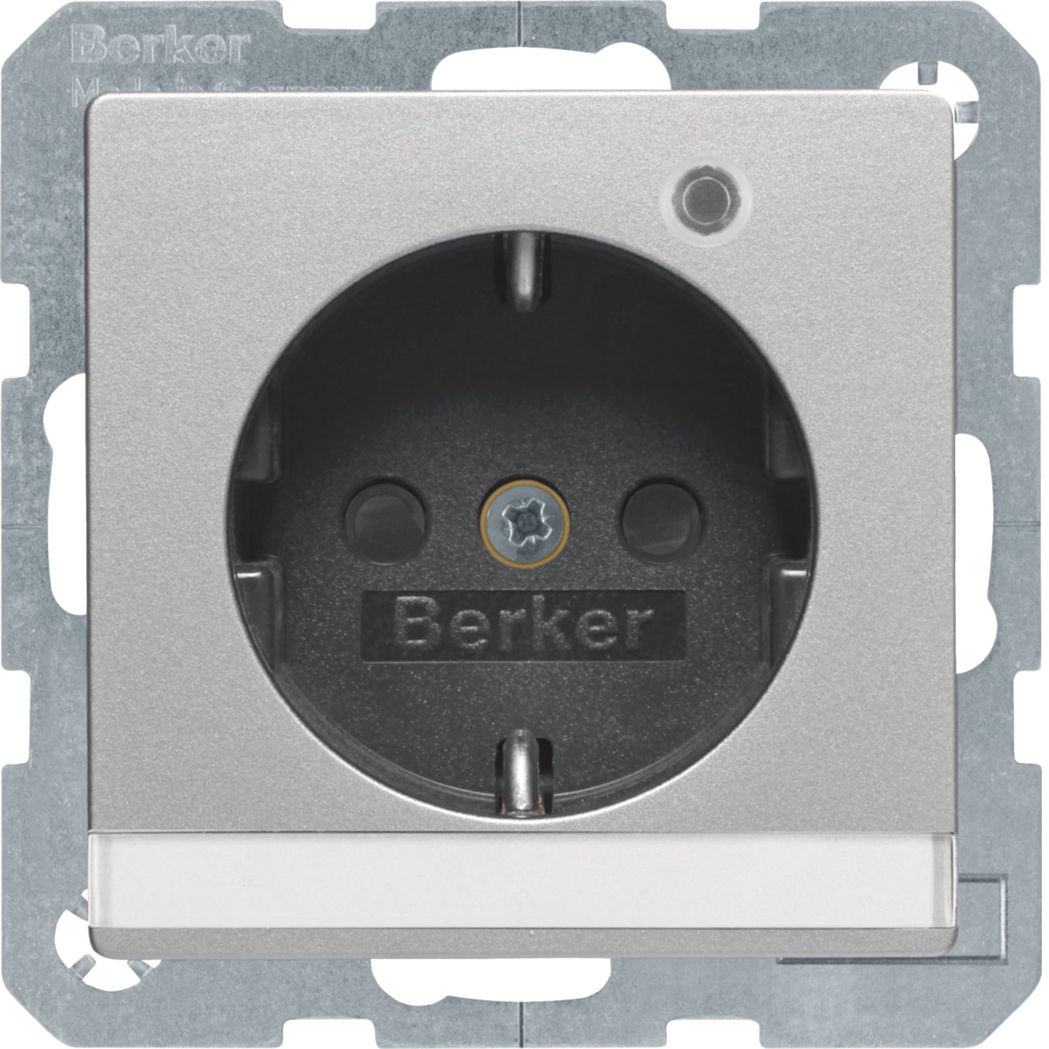 HAGER BOCCHIOTTI - Presa SCHUKO con LED di controllo Berker Q.1/Q.3 alu velluto, verniciato