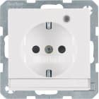 HAGER BOCCHIOTTI - Presa SCHUKO con LED di controllo Berker Q.1/Q.3 bianco polare velluto