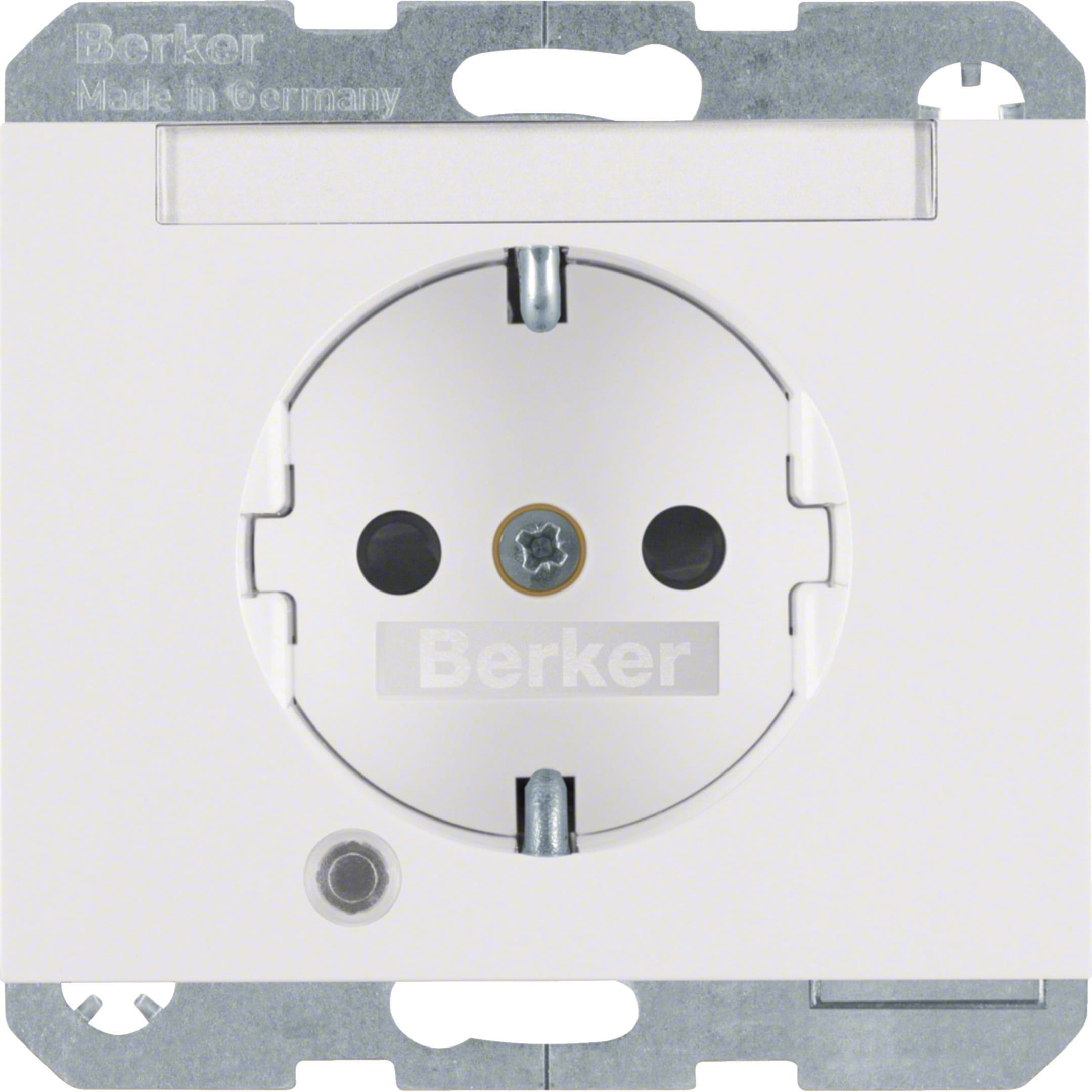 HAGER BOCCHIOTTI - Presa SCHUKO con LED di controllo Berker K.1 bianco polare lucido
