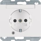 HAGER BOCCHIOTTI - Presa SCHUKO con LED di controllo Berker K.1 bianco polare lucido
