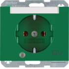 HAGER BOCCHIOTTI - P.SCHUKO + LED CTR. E "SV" K1 VERDE