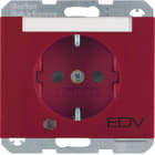 HAGER BOCCHIOTTI - P.SCHUKO + LED CTR. E "EDV" K1 ROSSO