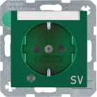 HAGER BOCCHIOTTI - P.SCHUKO + LED CTR.E "SV" S1/B3/B7 VERDE