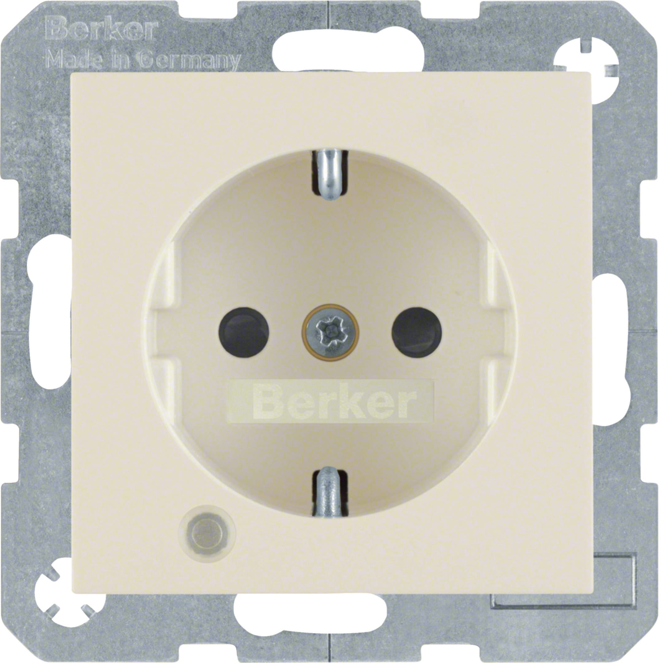 HAGER BOCCHIOTTI - Presa SCHUKO con LED di controllo Berker S.1 bianco lucido