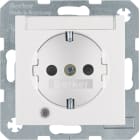 HAGER BOCCHIOTTI - Presa SCHUKO con LED di controllo Berker S.1/B.3/B.7 bianco polare lucido