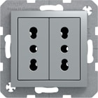 HAGER BOCCHIOTTI - Presa italiana con terra doppia 10 A/16 A Serie S.1/B.3/B.7 alu opac, vern.