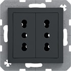 HAGER BOCCHIOTTI - Presa ITA con messa a terra doppia 10 A/16 A Serie S.1/B.3/B.7 antracite opaco