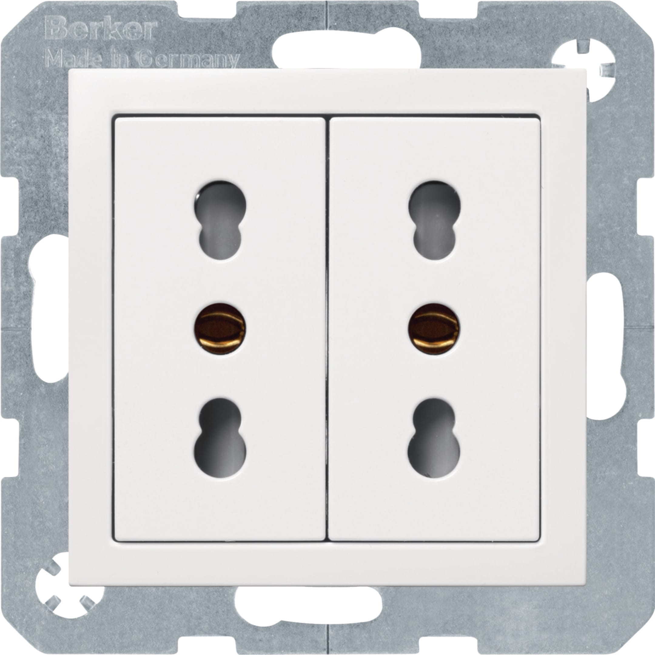 HAGER BOCCHIOTTI - Presa ITA con messa a terra doppia 10 A/16 A Serie S.1/B.3/B.7 Bianco pol. opaco