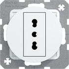 HAGER BOCCHIOTTI - Presa italiana con messa a terra 10 A/16 A Serie R.1/R.3 bianco polare lucido