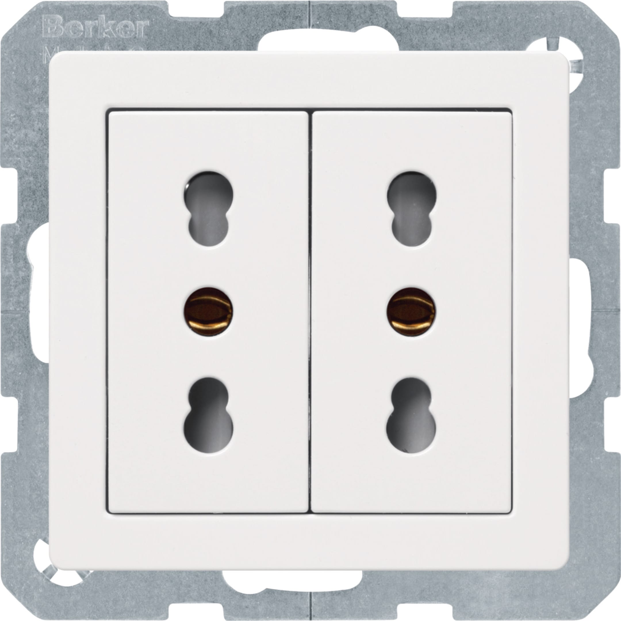 HAGER BOCCHIOTTI - Presa ITA con messa a terra doppia 10 A/16 A Serie Q.1/Q.3 Bianco pol. velluto