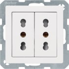 HAGER BOCCHIOTTI - Presa ITA con messa a terra doppia 10 A/16 A Serie Q.1/Q.3 Bianco pol. velluto