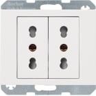 HAGER BOCCHIOTTI - Presa italiana con messa a terra doppia 10 A/16 A Serie K.1 Bianco pol. Lucid