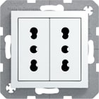 HAGER BOCCHIOTTI - Presa italiana con messa a terra doppia 10 A/16 A Serie S.1 bianco lucido