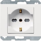 HAGER BOCCHIOTTI - Presa ita con messa a terra e SCHUKO 10 A/16 A Berker K.1 bianco polare lucido