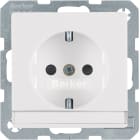 HAGER BOCCHIOTTI - Presa SCHUKO. con portaetichetta Berker Q.1/Q.3 bianco polare velluto