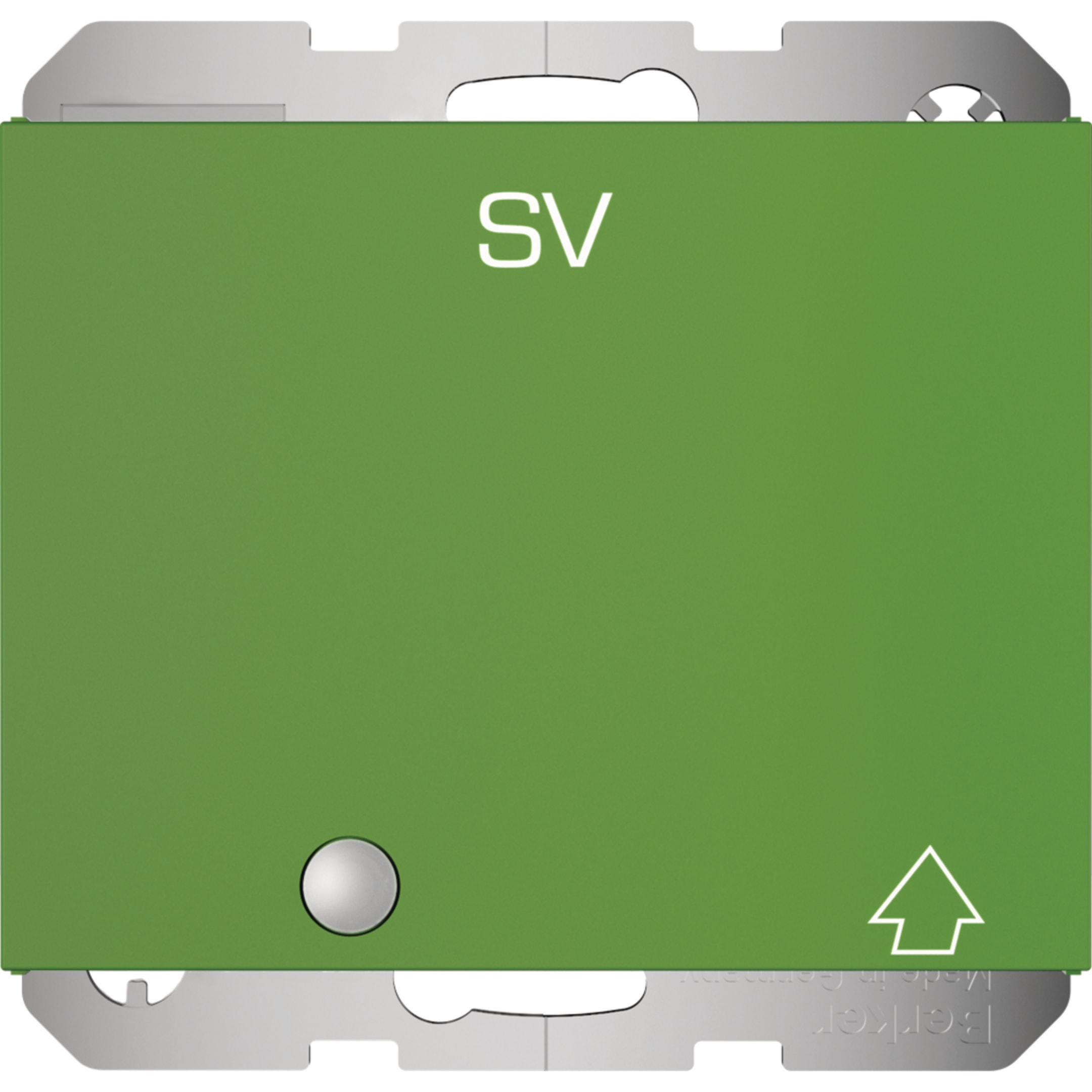 HAGER BOCCHIOTTI - Presa Schuko con coperchio, alta protezione contatti e LED, K.x, verde lucido.