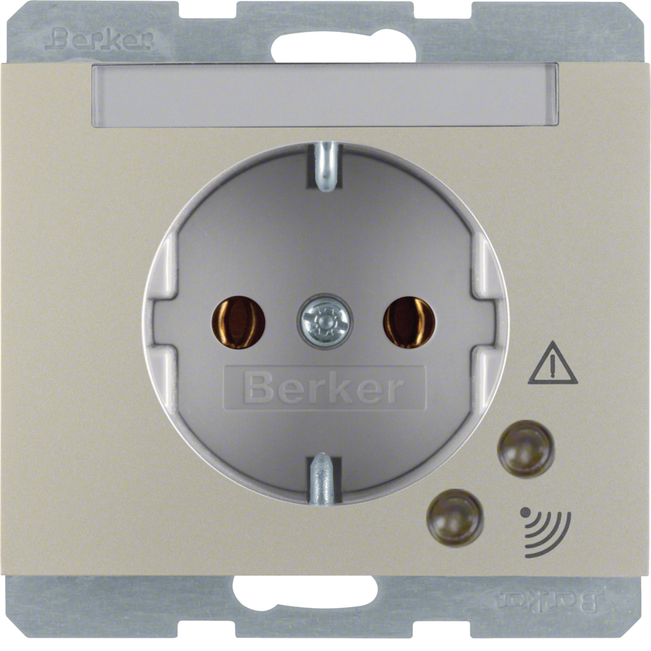 HAGER BOCCHIOTTI - Presa SCHUKO contro sovratensioni Serie K.5 acciaio inox opaco, vern.