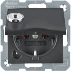 HAGER BOCCHIOTTI - Presa SCHUKO con mors. sollev. a vite, anta battente, serratura, antracite opaco