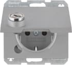 HAGER BOCCHIOTTI - Presa SCHUKO con mors. alza vite, anta battente, serr., K.5, allum opaco laccato