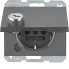 HAGER BOCCHIOTTI - Presa SCHUKO con mors. sollev. a vite, anta battente, serr., K.1, antrac. opaco