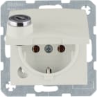 HAGER BOCCHIOTTI - Presa SCHUKO con mors. sollev. a vite, coperchio, serr., bianco lucido