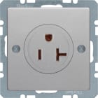 HAGER BOCCHIOTTI - Presa con messa a terra USA/CANADA NEMA 5-20 R Q.1/Q.3 alu velluto, verniciato
