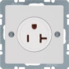 HAGER BOCCHIOTTI - Presa con messa terra USA/CANADA NEMA 5-20 R Berker Q.1/Q.3 bianco polare vellut