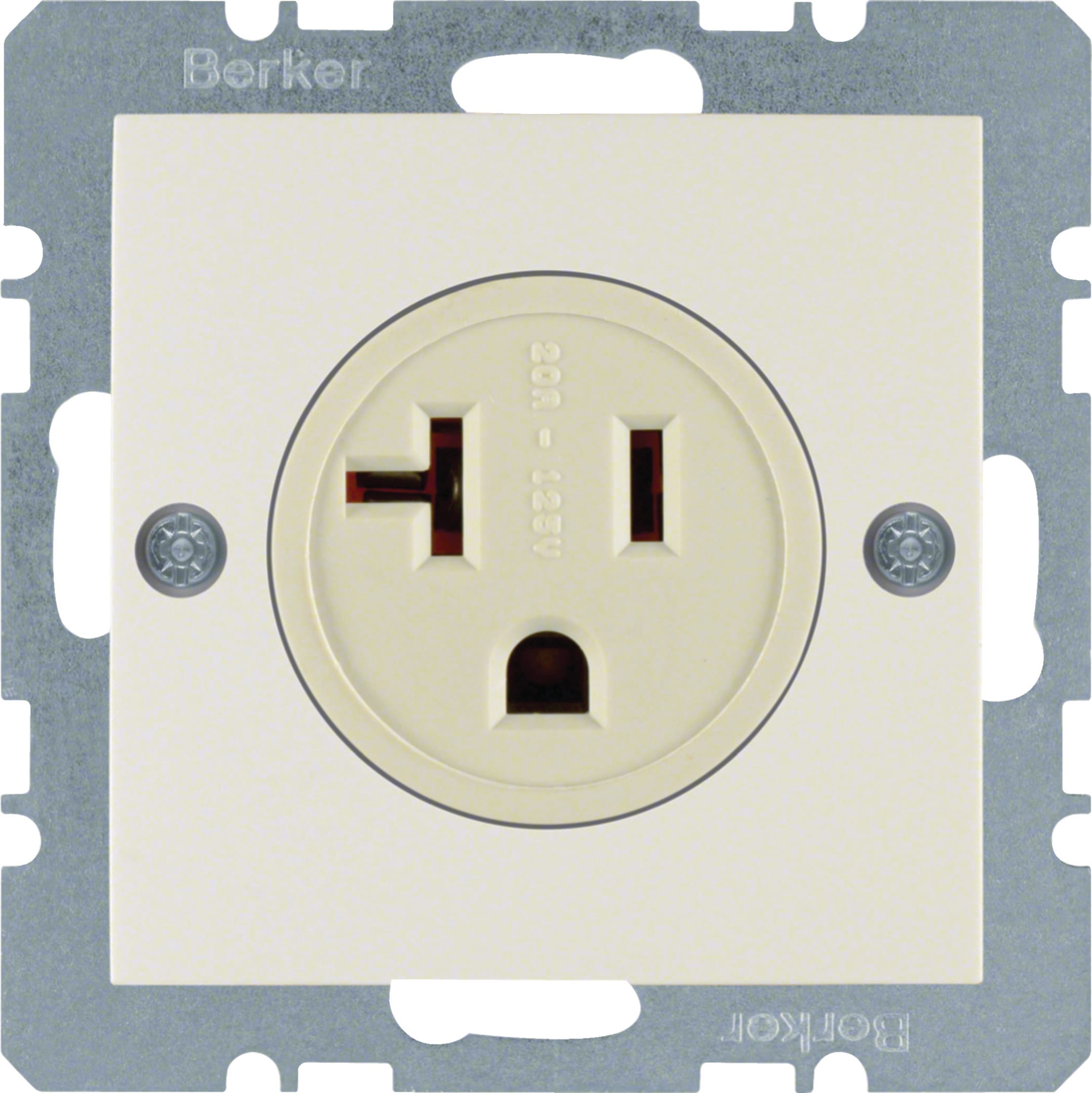 HAGER BOCCHIOTTI - Presa con messa a terra USA/CANADA NEMA 5-20 R Berker S.1 bianco lucido