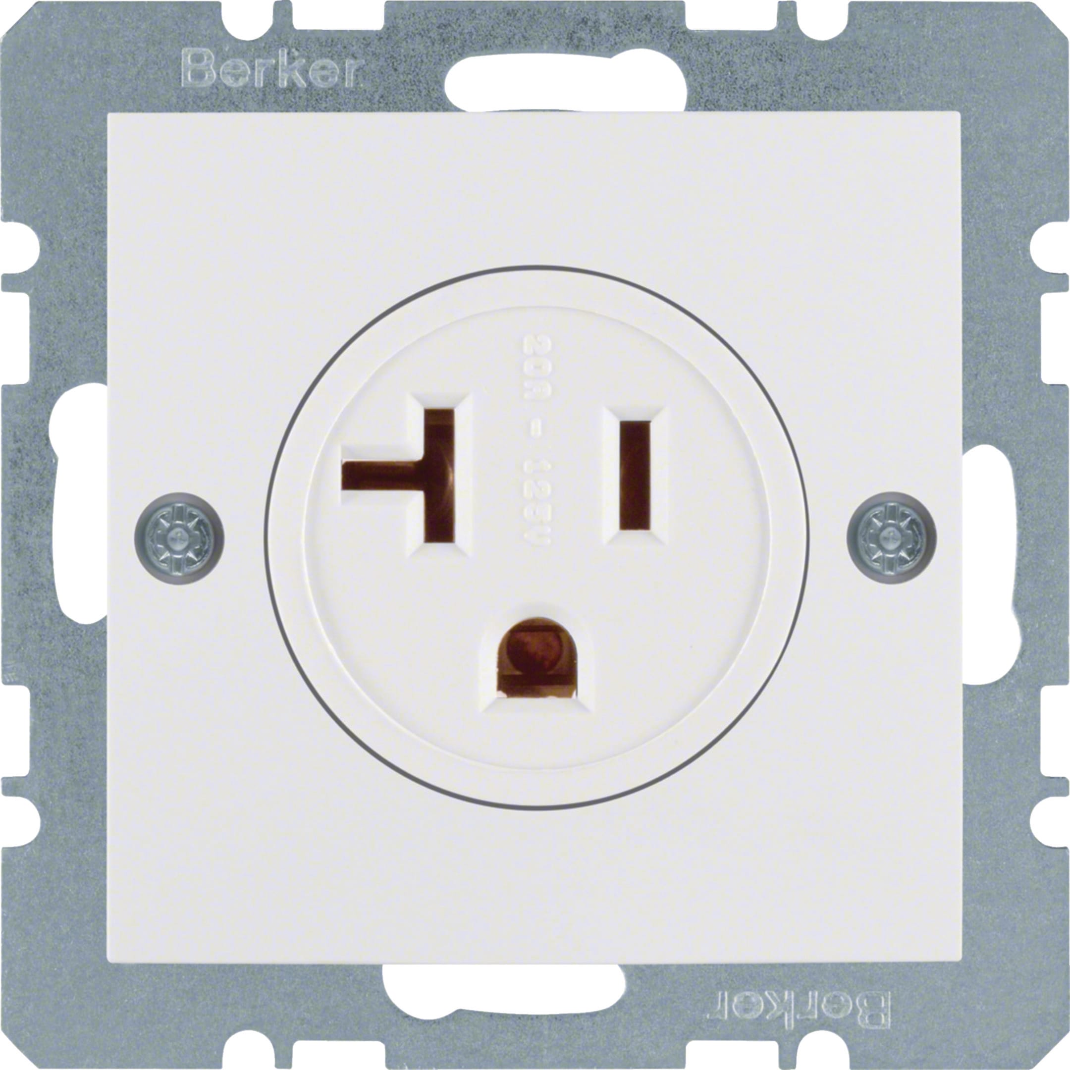 HAGER BOCCHIOTTI - Presa con messa a terra USA/CANADA NEMA 5-20 R Berker S.1 bianco polare lucido