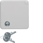 HAGER BOCCHIOTTI - Presa SCHUKO con placca e coperchio a cerniera wg UP IP44 grigio lucido