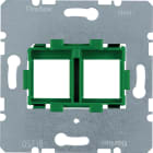 HAGER BOCCHIOTTI - Piastra supporto con alloggiam. verde doppia x Modular Jack communicazione