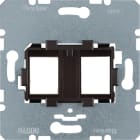 HAGER BOCCHIOTTI - Piastra supporto con alloggiam. marrone doppia x Modular Jack communicazione
