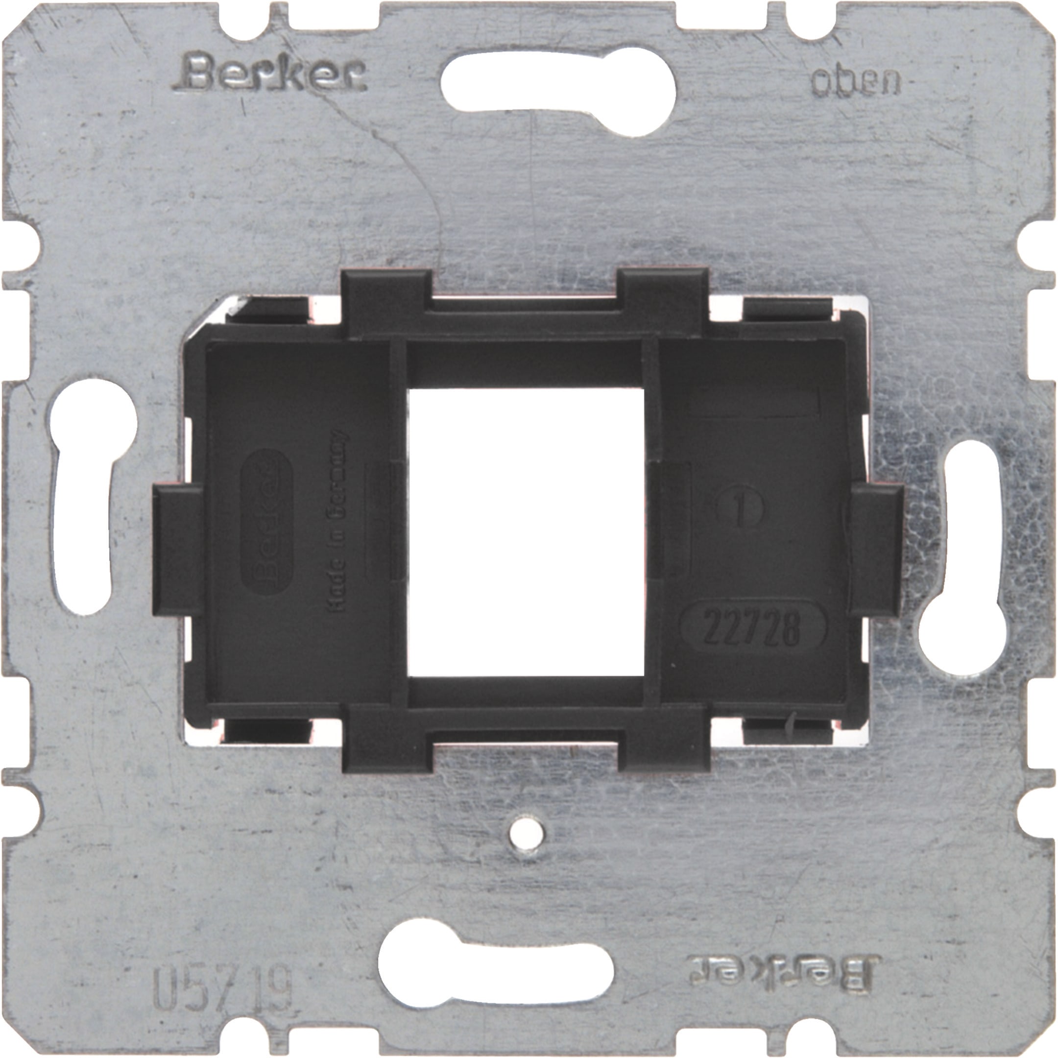 HAGER BOCCHIOTTI - Piastra di supporto con alloggiamento nero singola per Modular Jack