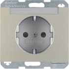 HAGER BOCCHIOTTI - Presa SCHUKO con portaetichetta Berker K.5 acciaio inox opaco, verniciato