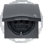 HAGER BOCCHIOTTI - Presa SCHUKO con coperchio a cerniera Serie B.3/B.7 antracite opaco