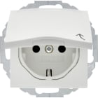 HAGER BOCCHIOTTI - Presa SCHUKO con coperchio a cerniera Serie S.1/B.3/B.7 bianco polare lucido