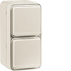 HAGER BOCCHIOTTI - Presa SCHUKO doppia vert. con coperchio a parete Serie W.1 bianco pol. opac