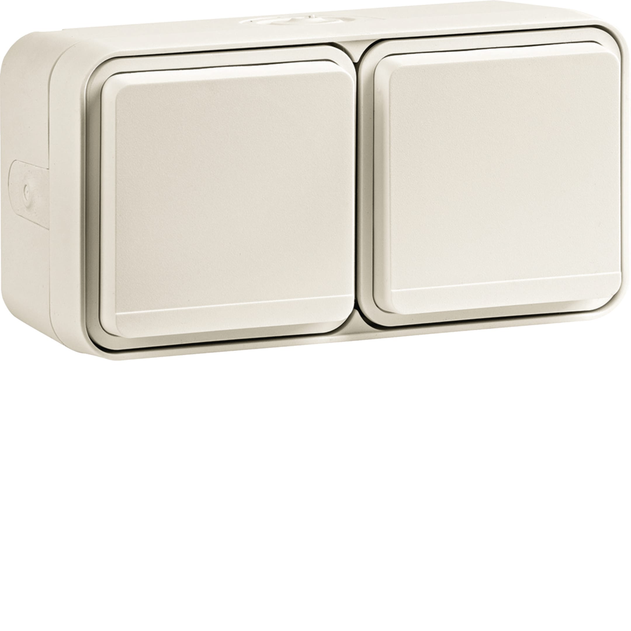 HAGER BOCCHIOTTI - Presa SCHUKO doppia orizz. con coperchio a parete Serie W.1 bianco pol. opac