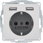 HAGER BOCCHIOTTI - Presa SCHUKO/USB, Q.x alu velluto