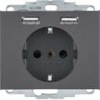 HAGER BOCCHIOTTI - Presa SCHUKO/USB, K. x antracite opaco