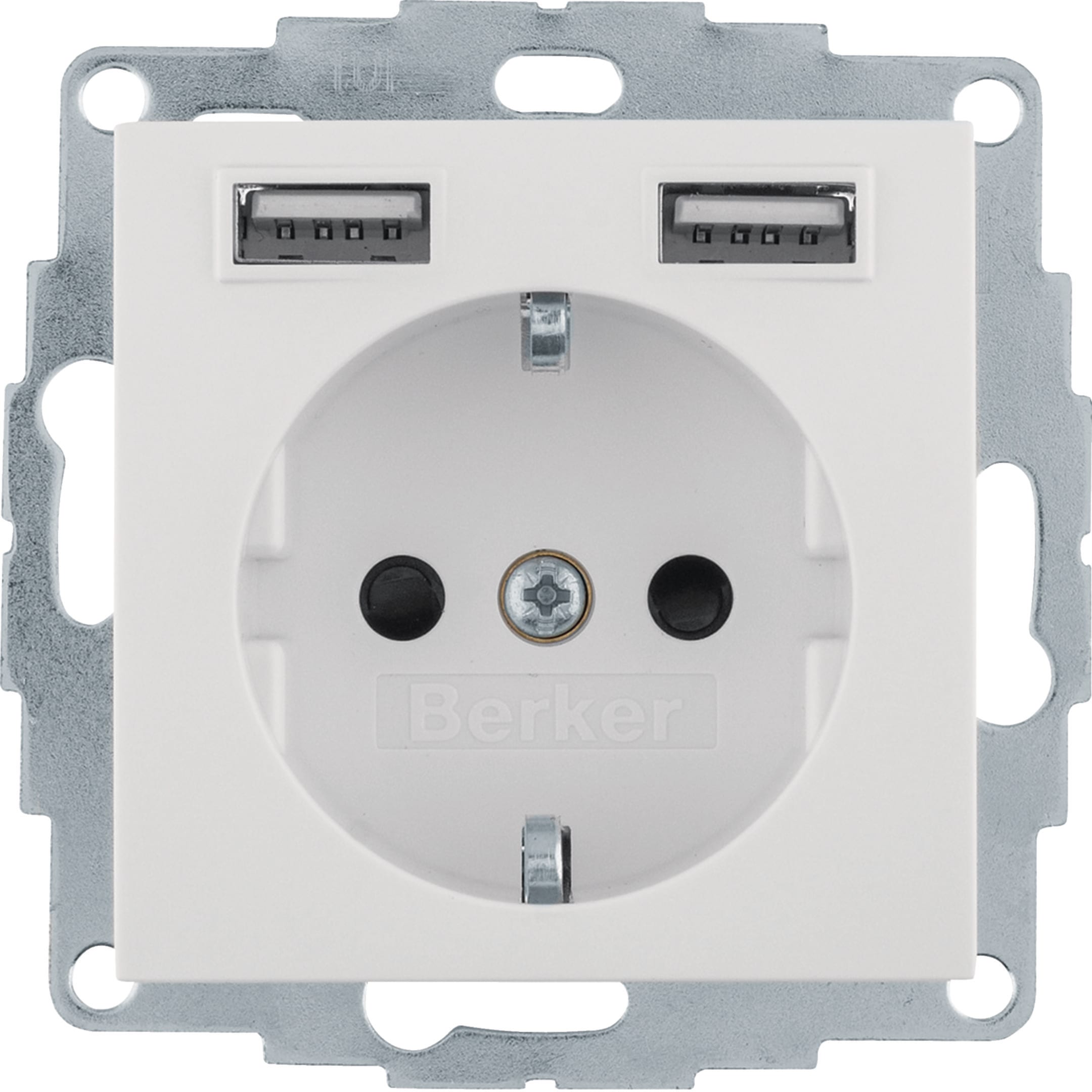 HAGER BOCCHIOTTI - Presa SCHUKO/USB, S.1 bianco lucido