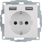 HAGER BOCCHIOTTI - Presa SCHUKO/USB, S.1 bianco lucido