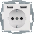 HAGER BOCCHIOTTI - Presa SCHUKO/USB, S.1 bianco polare lucido