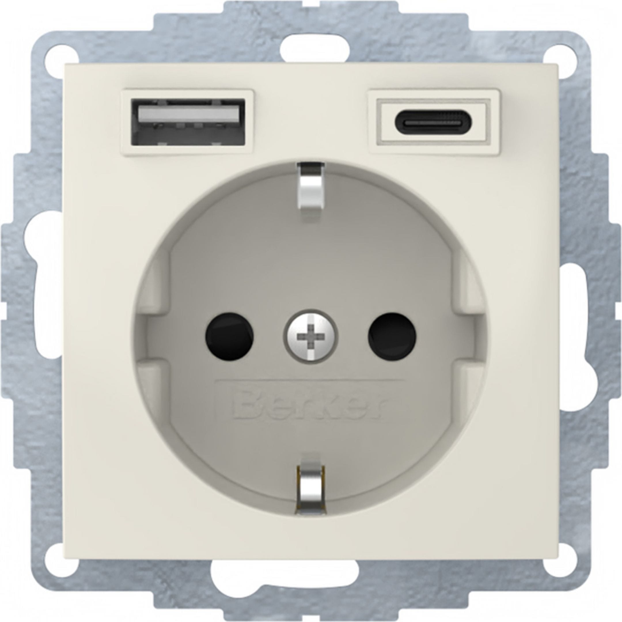 HAGER BOCCHIOTTI - Presa SCHUKO/USB A-C, S.1, bianco lucido